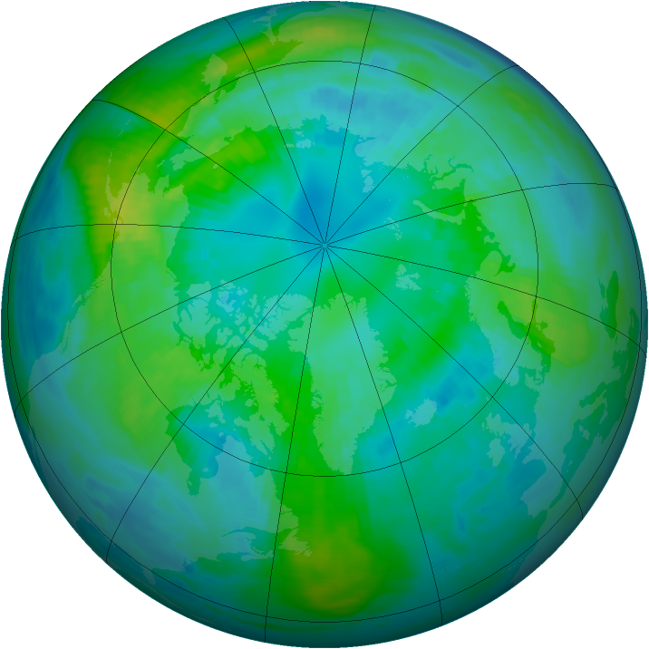 Arctic ozone map for 13 October 1985